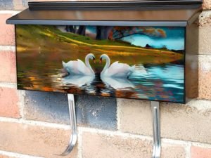 Beautiful Autumn Swans Townhouse Mailbox Cover