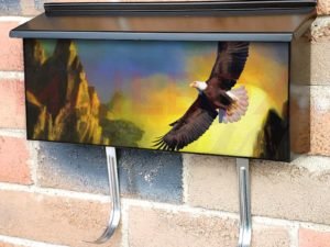 Eagle Flying Over the Lake #2 Townhouse Mailbox Cover