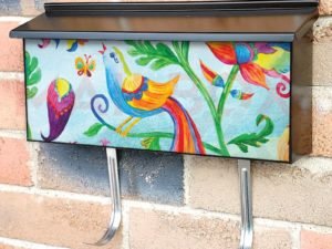 Spring Folk Bird and Flowers Townhouse Mailbox Cover