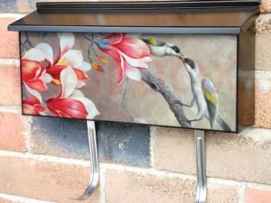 Pretty Asian Birds Townhouse Mailbox Cover