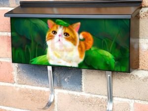 Cute Fairy Kitten on a Leaf Townhouse Mailbox Cover