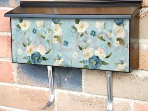 White and Blue Flowers #2 Townhouse Mailbox Cover