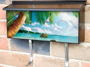 Tropical Paradise with Palm Trees Townhouse Mailbox Cover