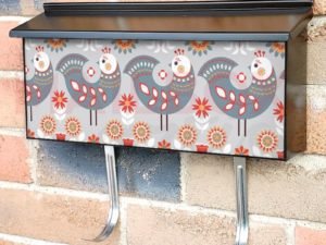 Folk Birds and Flowers #2 Townhouse Mailbox Cover