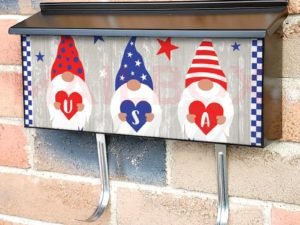 American Patriot Gnomes Townhouse Mailbox Cover