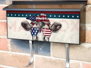 American Farmhouse Cow Townhouse Mailbox Cover