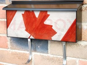 Painted Canadian Flag Design Townhouse Mailbox Cover