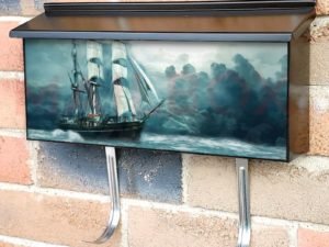 Beautiful Sail Ship on the Ocean Townhouse Mailbox Cover