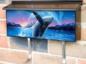 Humpback Whale and the Northern Light Townhouse Mailbox Cover