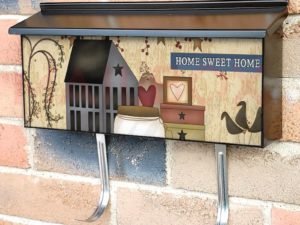 Country Primitive Folk Art Design Townhouse Mailbox Cover