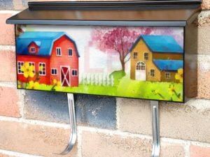 Cute Country Farmhouse and Barn Townhouse Mailbox Cover
