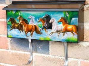 Beautiful Running Summer Horses Townhouse Mailbox Cover