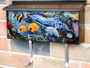 Underwater Dolphins and Fish Townhouse Mailbox Cover