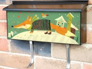 Cute  Christmas Fox Townhouse Mailbox Cover