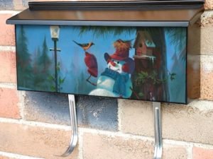 Cute Snowman with Birds Townhouse Mailbox Cover