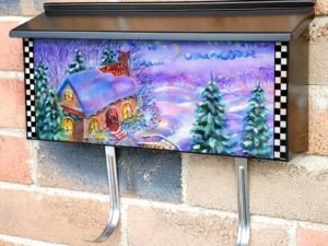 Cozy Christmas Cottage Townhouse Mailbox Cover