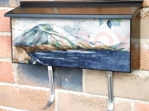 Vintage Seashore with Flowers Townhouse Mailbox Cover