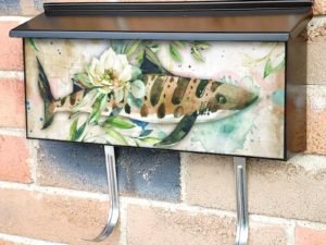 Vintage Shark and Flowers Townhouse Mailbox Cover
