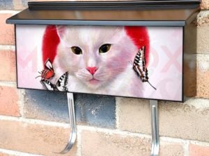 Cat with Butterflies Townhouse Mailbox Cover