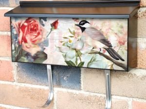 Vintage Bird and Roses #2 Townhouse Mailbox Cover