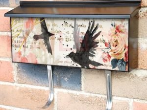 Vintage Blackbirds and Flowers Townhouse Mailbox Cover