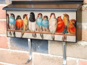Vintage Birds Sitting Townhouse Mailbox Cover
