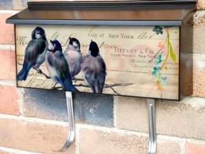 Vintage Birds and Roses #2 Townhouse Mailbox Cover