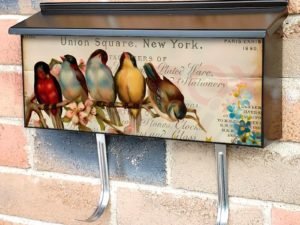 Vintage Birds and Roses #1 Townhouse Mailbox Cover