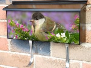 Cute Little Bird in the Flowers Townhouse Mailbox Cover