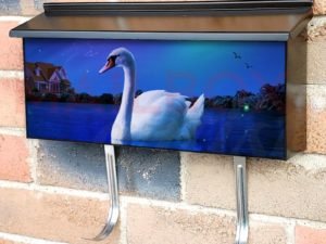 Midnight Swan Townhouse Mailbox Cover