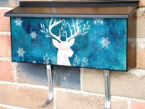 Pretty Reindeer Silhouette Townhouse Mailbox Cover