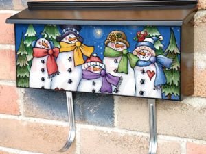 Cute Snowman Family Townhouse Mailbox Cover