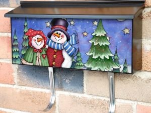 Grandma and Grandpa Snowman #1 Townhouse Mailbox Cover
