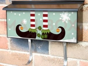 Cute Christmas Elf Legs Townhouse Mailbox Cover