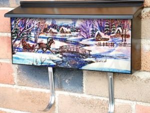 Santa on his Sleigh  Townhouse Mailbox Cover