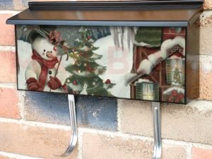 Beautiful Christmas Tale with a Snowman Townhouse Mailbox Cover