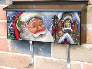 Santa and Christmas Village Townhouse Mailbox Cover