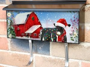 Festive Farmhouse Cow Townhouse Mailbox Cover