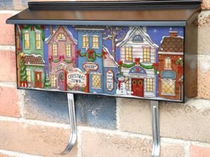 Cute Christmas Town Townhouse Mailbox Cover