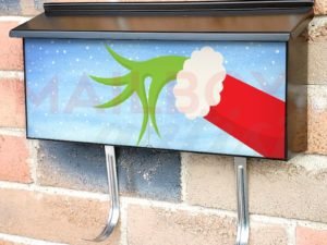 Grinch's Hand and Ornament Townhouse Mailbox Cover