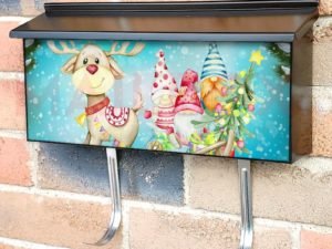 Cute Reindeer and Gnomes Townhouse Mailbox Cover