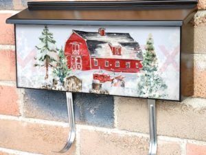 Country Farmhouse Christmas Townhouse Mailbox Cover