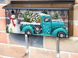 Heirloom Pickup Truck with Snowman Townhouse Mailbox Cover