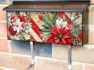 Poinsettias and Snowflakes Townhouse Mailbox Cover