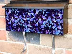Beautiful Electric Blue Leaves Townhouse Mailbox Cover