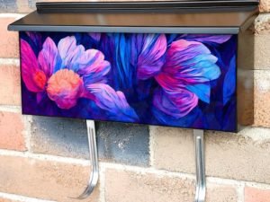 Abstract Colorful Flowers Townhouse Mailbox Cover