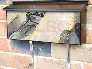 Grey and Gold Color Marble Design  Townhouse Mailbox Cover