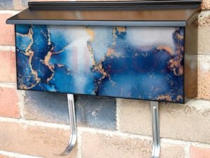 Beautiful Blue Marble Pattern Townhouse Mailbox Cover