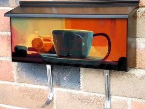 Abstract Retro Coffee Cup Townhouse Mailbox Cover