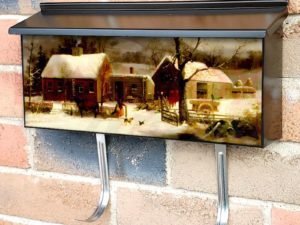 Winter Scene by G. Durrie Townhouse Mailbox Cover